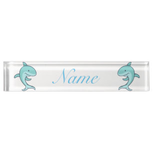 Blaue Delphine springen Thunder_Cove Namensplakette