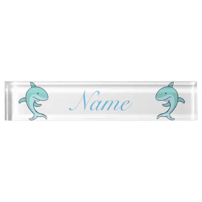 Blaue Delphine springen Thunder_Cove Namensplakette (Vorderseite)