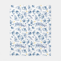 Blaue Delphine und Wellen