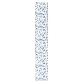 Blaue Delphine und Wellen Großer Tischläufer