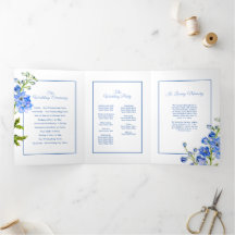 Blaue Delphinium-Blume Hochzeit in Aquarell