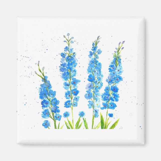 Blaue Delphinium-Blume Magnet (Vorne)