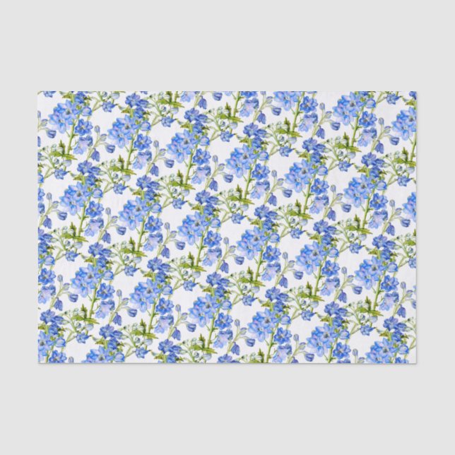 Blaue Delphinium-Blume Seidenpapier (Vorderseite)