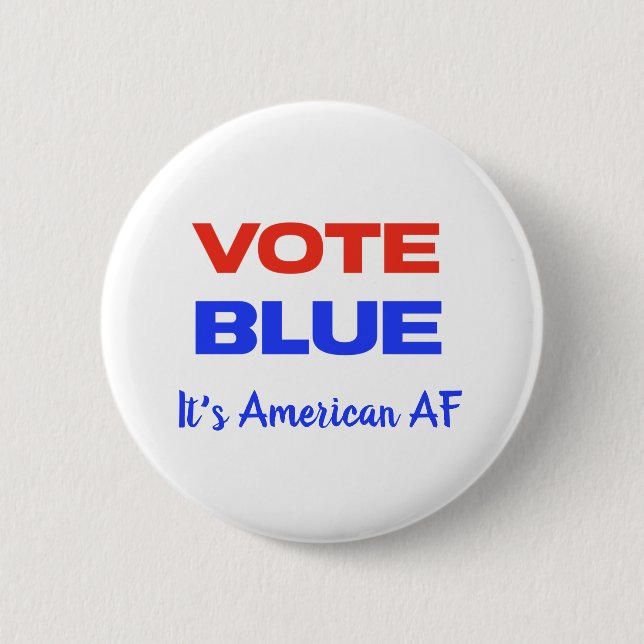 Blaue Demokraten Politisch Red Blue Funny Spaß wäh Button (Vorderseite)