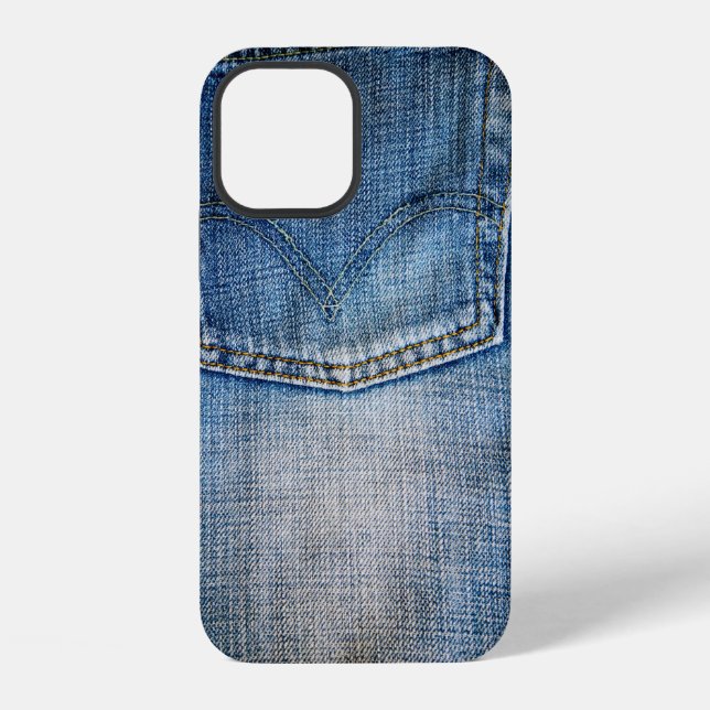 Blaue Denim iPhone 12 Hülle (Rückseite)