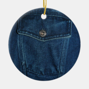 Blaue Denim-Tasche Keramikornament