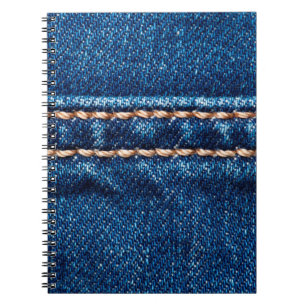 Blaue Denim-Textur mit Naht der Naht, Jeans Notizblock