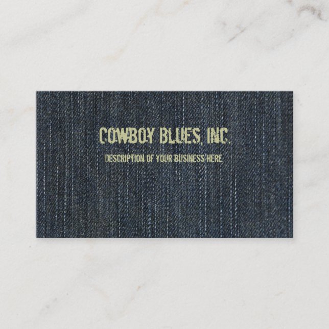 Blaue Denim-Visitenkarte Visitenkarte (Vorderseite)