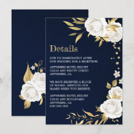 Blaue Details der Blumenmeere aus Weißgold Begleitkarte