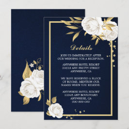 Blaue Details der Blumenmeere aus Weißgold Begleitkarte