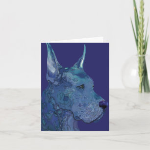 Blaue Deutsche Dogge in der Batik-Gruß-Karte Karte
