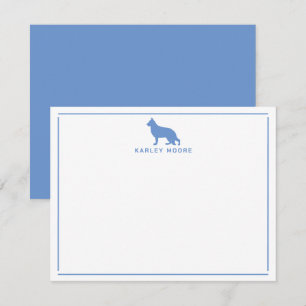 Blaue Deutsche Schäferhund-Moderne Grenzpapierware Mitteilungskarte