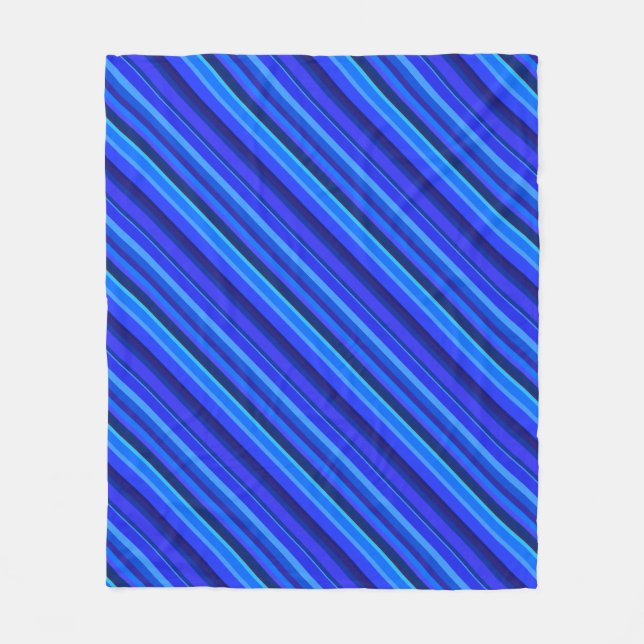 Blaue Diagonalstreifen Fleecedecke (Vorderseite)