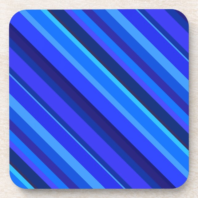 Blaue Diagonalstreifen Getränkeuntersetzer (Vorderseite)