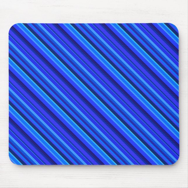 Blaue Diagonalstreifen Mousepad (Vorne)