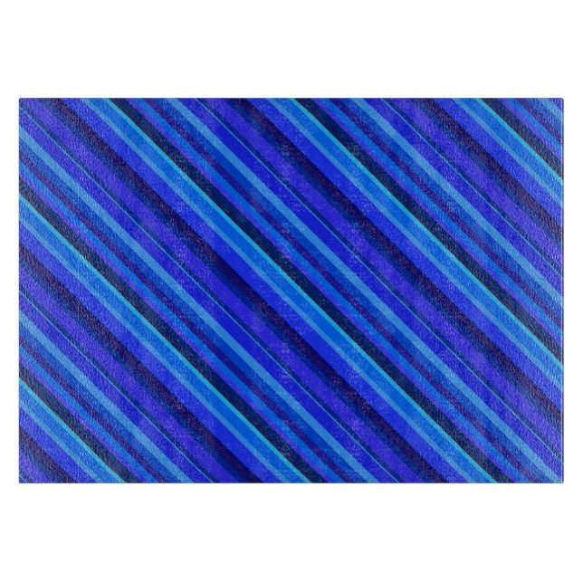 Blaue Diagonalstreifen Schneidebrett (Vorderseite)
