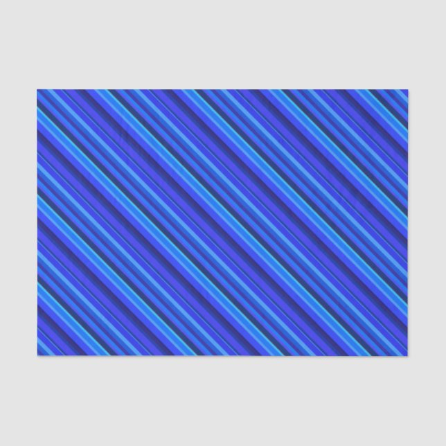 Blaue Diagonalstreifen Seidenpapier (Vorderseite)
