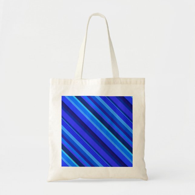 Blaue Diagonalstreifen Tragetasche (Vorne)