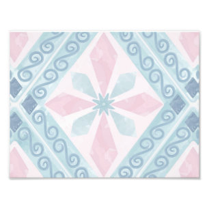 Blaue Diamant-Geometrie-Muster Fotodruck