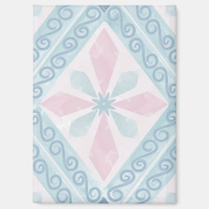 Blaue Diamant-Geometrie-Muster Magnet