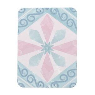 Blaue Diamant-Geometrie-Muster Magnet