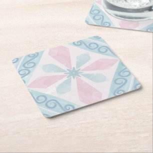 Blaue Diamant-Geometrie-Muster Rechteckiger Pappuntersetzer
