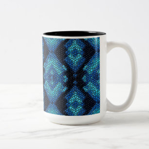 Blaue Diamant-Mosaikfliesen-Muster-Tasse Zweifarbige Tasse