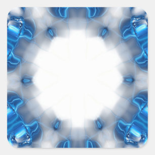 Blaue Diamanten Quadratischer Aufkleber