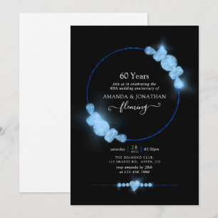 Blaue Diamantene Hochzeit Jubiläums-Party-Einladun Einladung