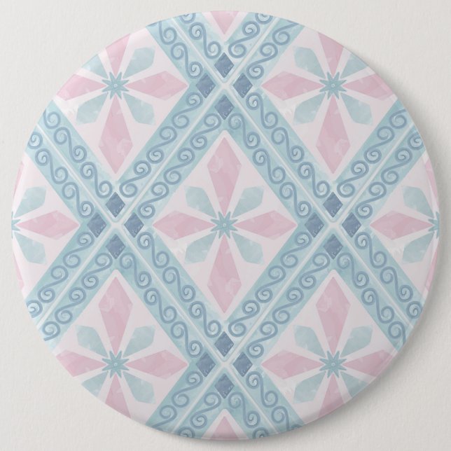 blaue Diamantmuster Button (Vorderseite)