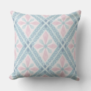 blaue Diamantmuster Kissen