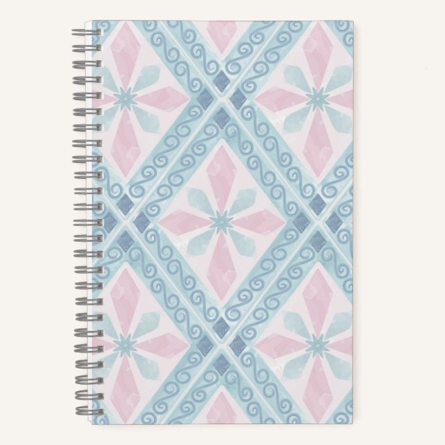 blaue Diamantmuster Notizbuch (Vorderseite)