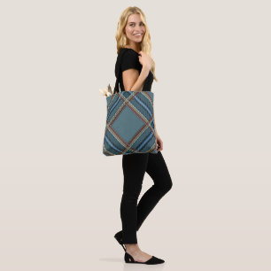 Blaue Diamantmuster-Tartan-Tasche Tasche