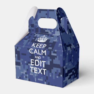 Blaue digitale Camouflage BEHALTE CALM UND Text be Geschenkschachtel