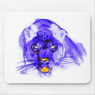 Blaue digitale Pop-Art-Jaguar Mousepad