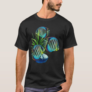 Blaue Diskus Aquarium Fischbecken Kunst T-Shirt