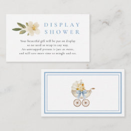 Blaue Display-Duschkarte Vintage-Kinderwagen-Baby- Begleitkarte