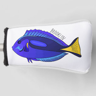 Blaue Doktorfisch-Comic-Illustration Golf Headcover
