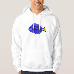 Blaue Doktorfisch-Comic-Illustration Hoodie
