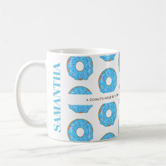 Blaue Donut-Tasse mit Namen und Zitat Kaffeetasse