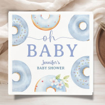 Blaue Donuts Baby Shower Brunch Papier Serviette
