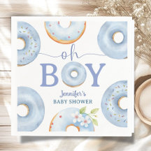 Blaue Donuts Baby Shower Junge Brunch Papier Servi