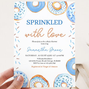 Blaue Donuts Baby Sprinkle Baby Shower Einladung