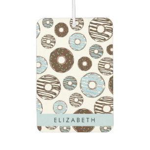 Blaue Donuts, braune Donuts, Sprinklen, Ihr Name Autolufterfrischer