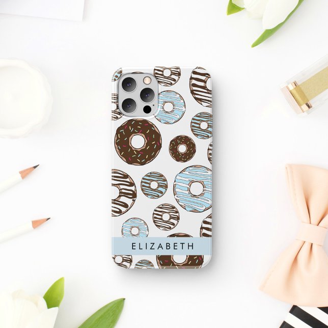 Blaue Donuts, braune Donuts, Sprinklen, Ihr Name Case-Mate iPhone Hülle (Von Creator hochgeladen)