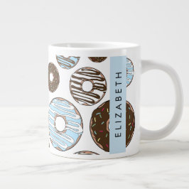Blaue Donuts, braune Donuts, Sprinklen, Ihr Name Jumbo-Tasse