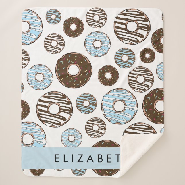 Blaue Donuts, braune Donuts, Sprinklen, Ihr Name Sherpadecke (Vorderseite)