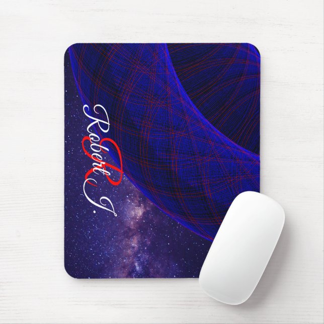 Blaue Donuts im Weltraum-Mauspad Mousepad (Mit Mouse)