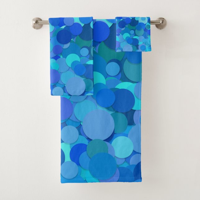Blaue Dot Konfetti Handtuchhalter Set (Insitu)
