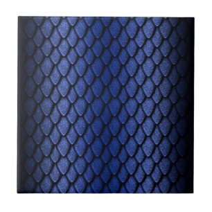 Blaue Drache-Skalen Fliese